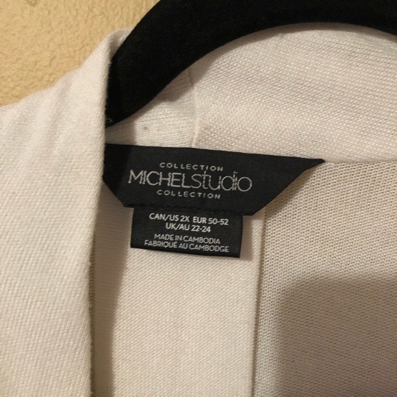 White Sheer Knit Cardigan/ Sweater - Picture 3 of 3